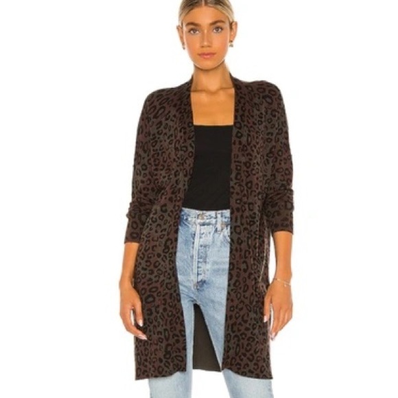 SANCTUARY Lenox Open Front Cardigan In Dark Leo Camo, Small